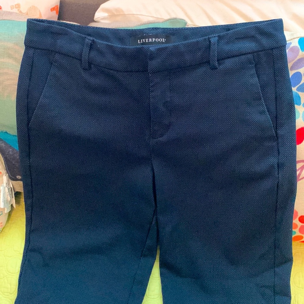 Liverpool size 8 cropped navy dress pants